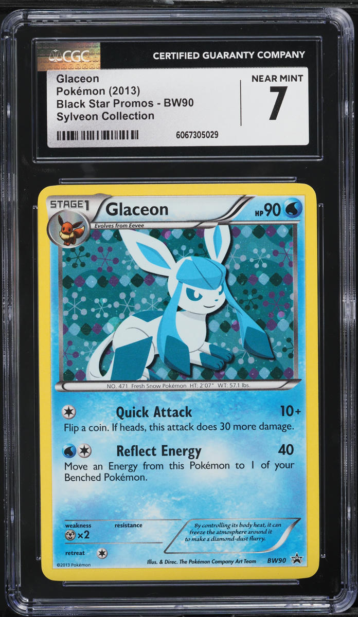 2013 Pokemon Black & White Black Star Promo Glaceon #BW90 CGC 7 NRMT