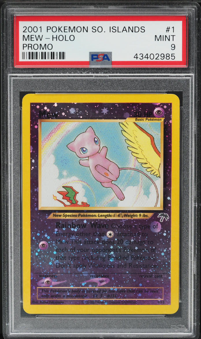 2001 Pokemon Southern Islands Promo Holo Mew #1 PSA 9 MINT