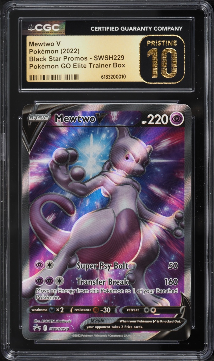 2022 Pokemon Sword & Shield Promo Pokemon GO ETB Full Art Mewtwo V #SWSH229 CGC 10 PRISTINE