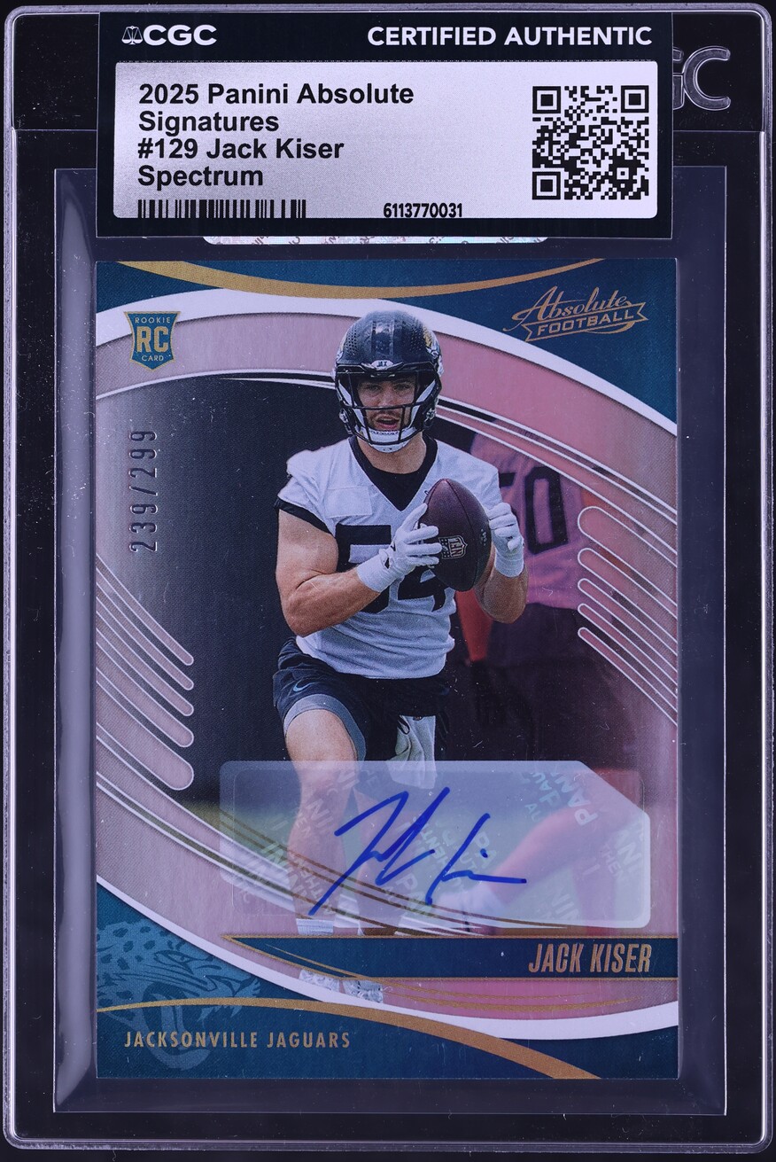 2025 Absolute Signatures Spectrum Jack Kiser ROOKIE AUTO /299 #129 CGC AUTH