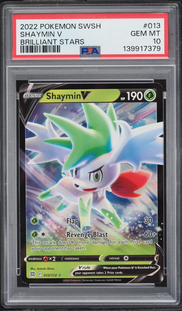 2022 Pokemon Sword & Shield Brilliant Stars Shaymin V #013 PSA 10 GEM MINT