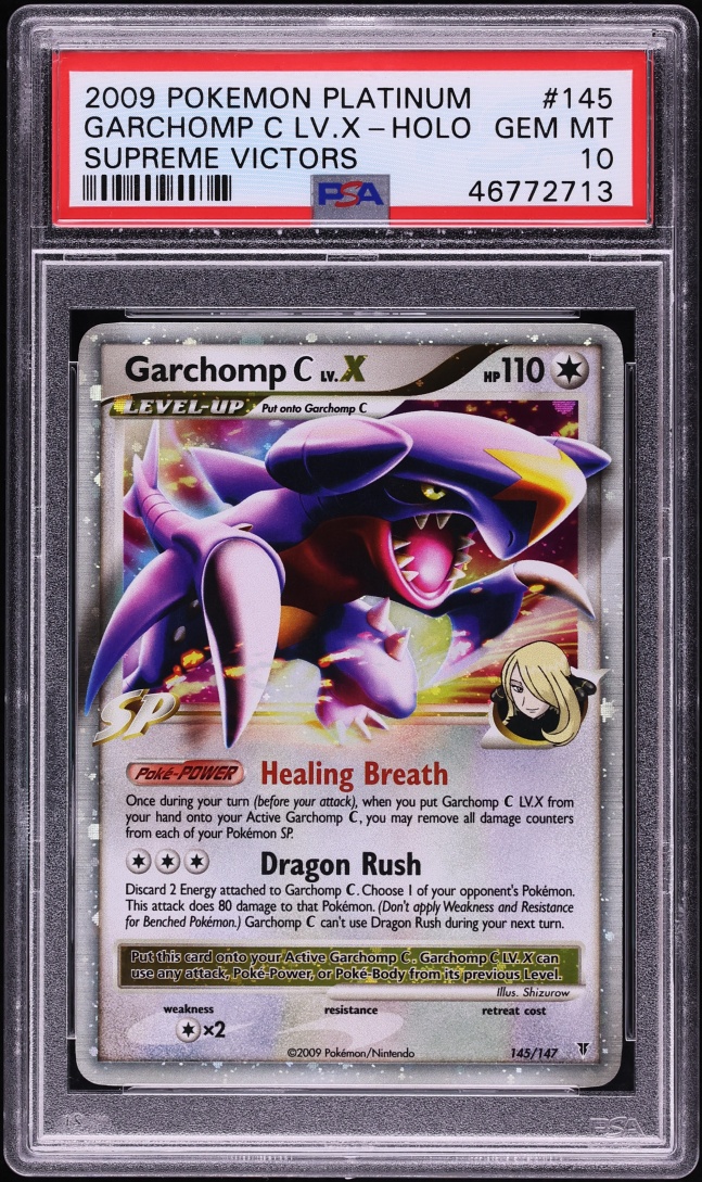 2009 Pokemon Platinum Supreme Victors Holo Garchomp C LV.X #145 PSA 10 GEM MINT