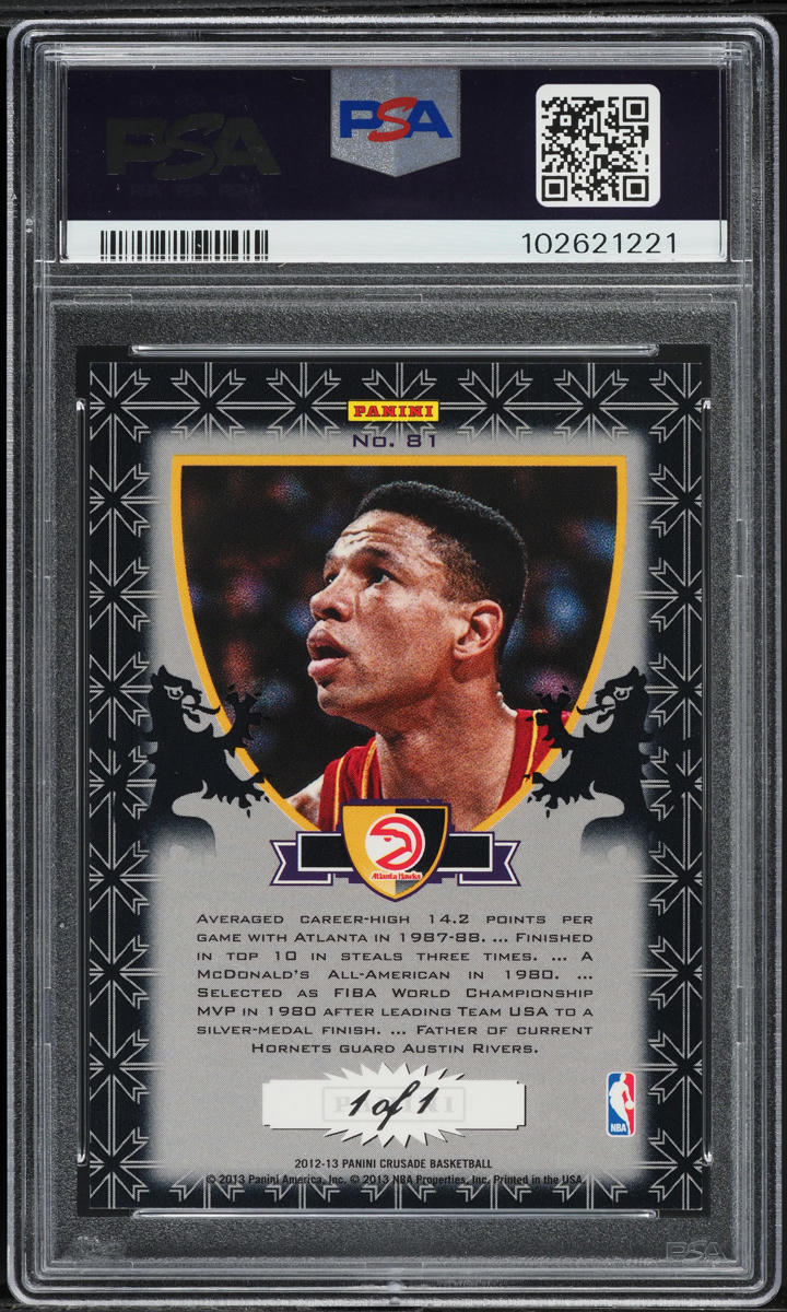 2012 Panini Crusade Prizm Black Doc Rivers 1/1 #81 PSA 9 MINT