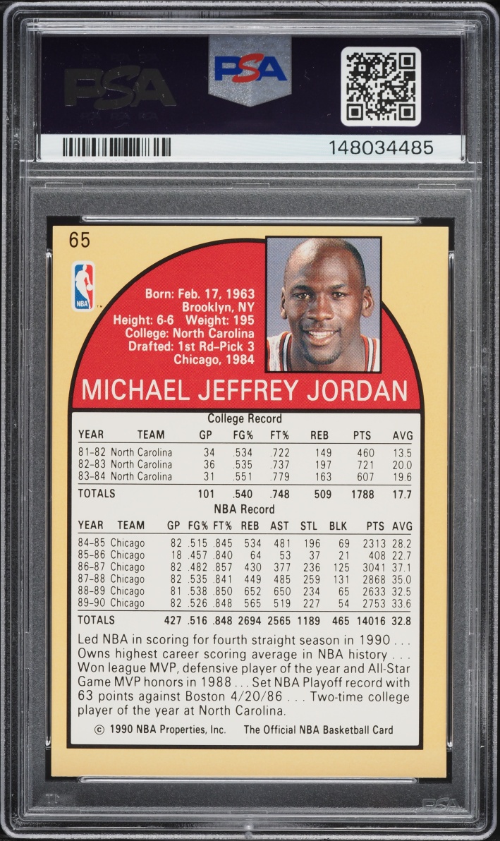 1990 Hoops Michael Jordan #65 PSA 6 EXMT