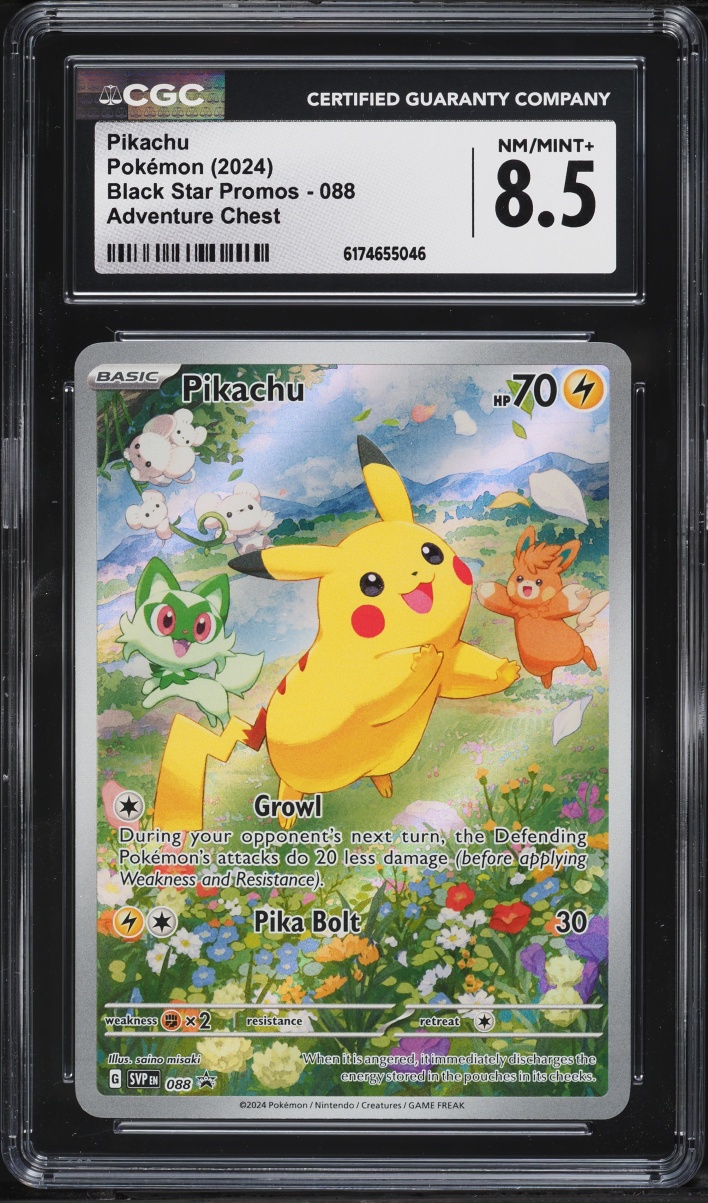 2024 Pokemon Scarlet & Violet Promo Paldea Adventure Chest Full Art Pikachu #88 CGC 8.5 NM-MT+