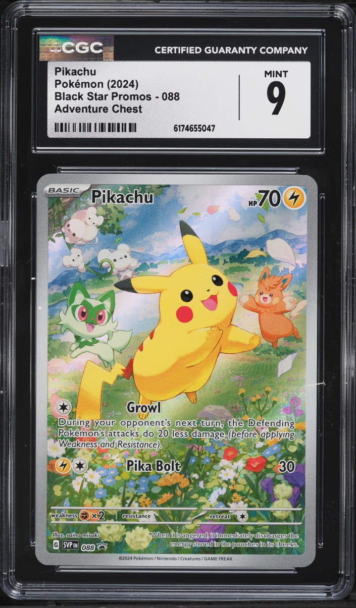 2024 Pokemon Scarlet & Violet Promo Paldea Adventure Chest Full Art Pikachu #88 CGC 9 MINT