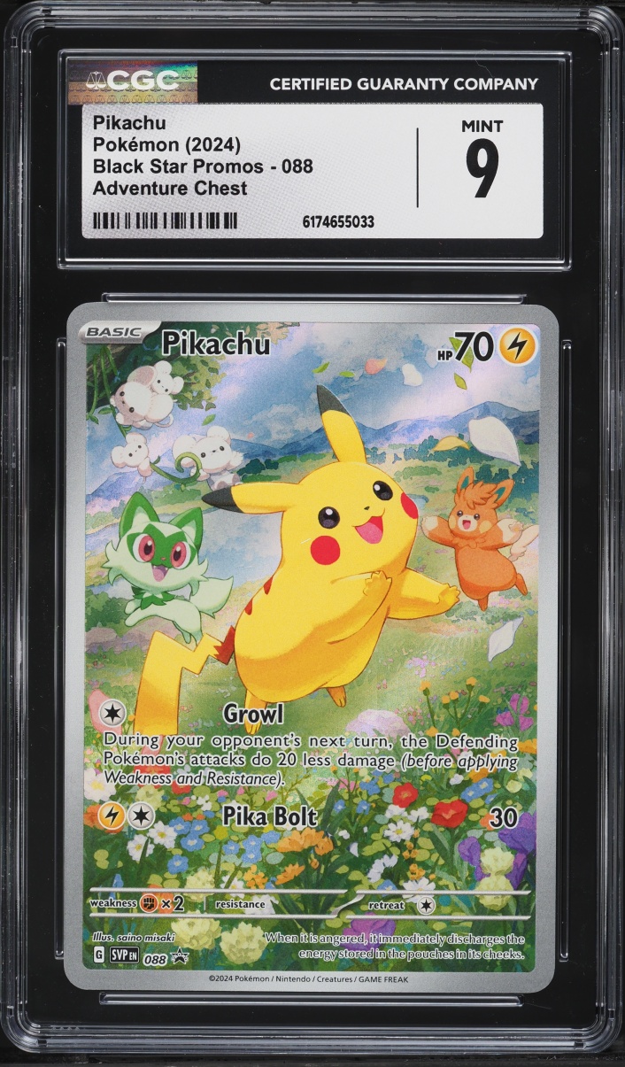 2024 Pokemon Scarlet & Violet Promo Paldea Adventure Chest Full Art Pikachu #88 CGC 9 MINT