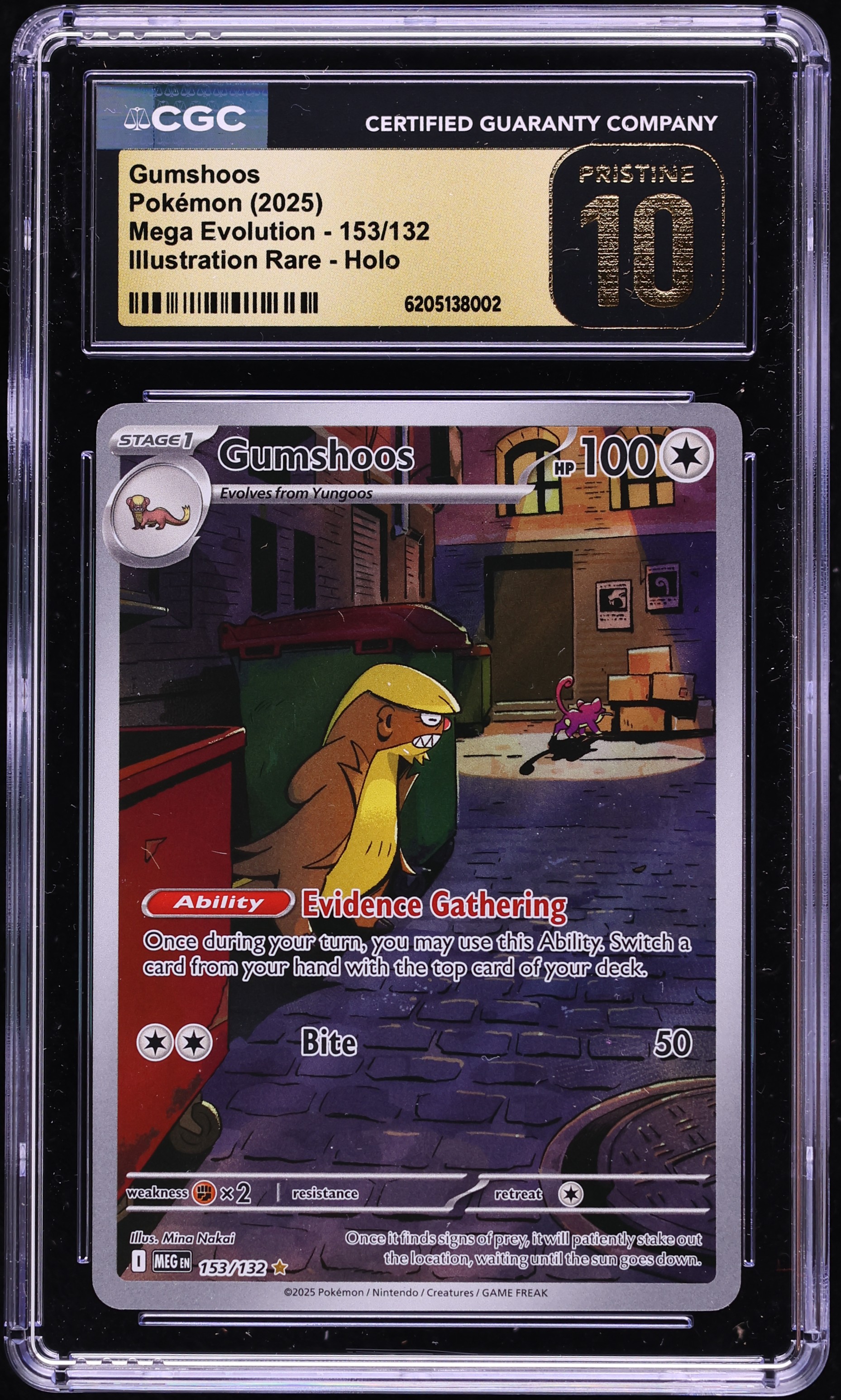 2025 Pokemon Mega Evolution IR Gumshoos #153 CGC 10 PRISTINE