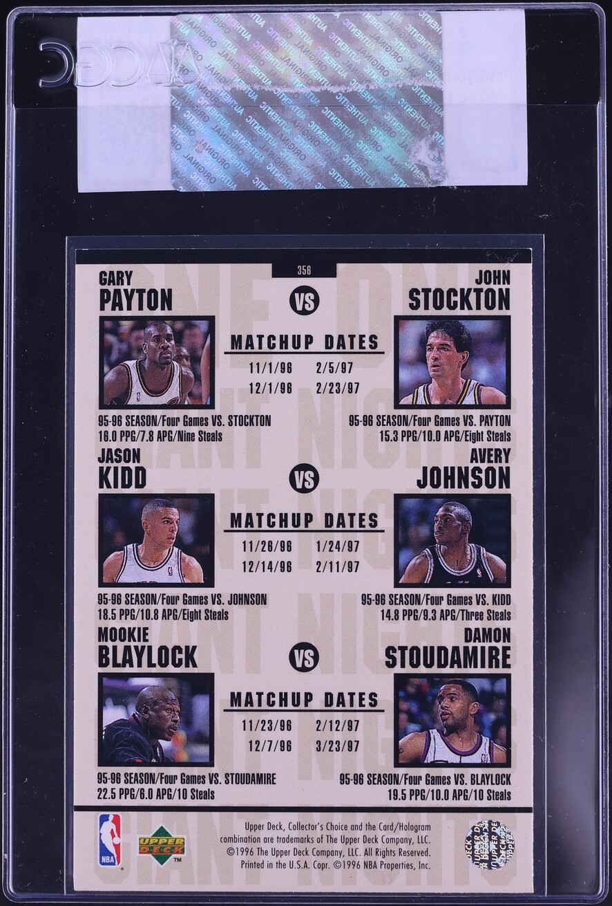 1996 Collector's Choice Anfernee Hardaway VS Michael Jordan #356 CGC AUTH