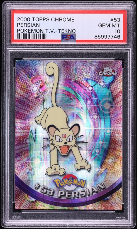 2000 Topps Chrome Pokemon T.V. Tekno Persian #53 PSA 10 GEM MINT
