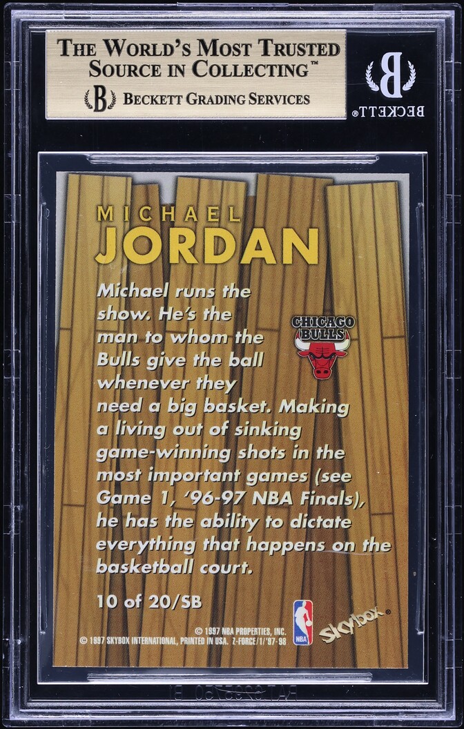 1997 Skybox Z-Force Super Boss Michael Jordan #10 BGS 9.5 GEM MINT