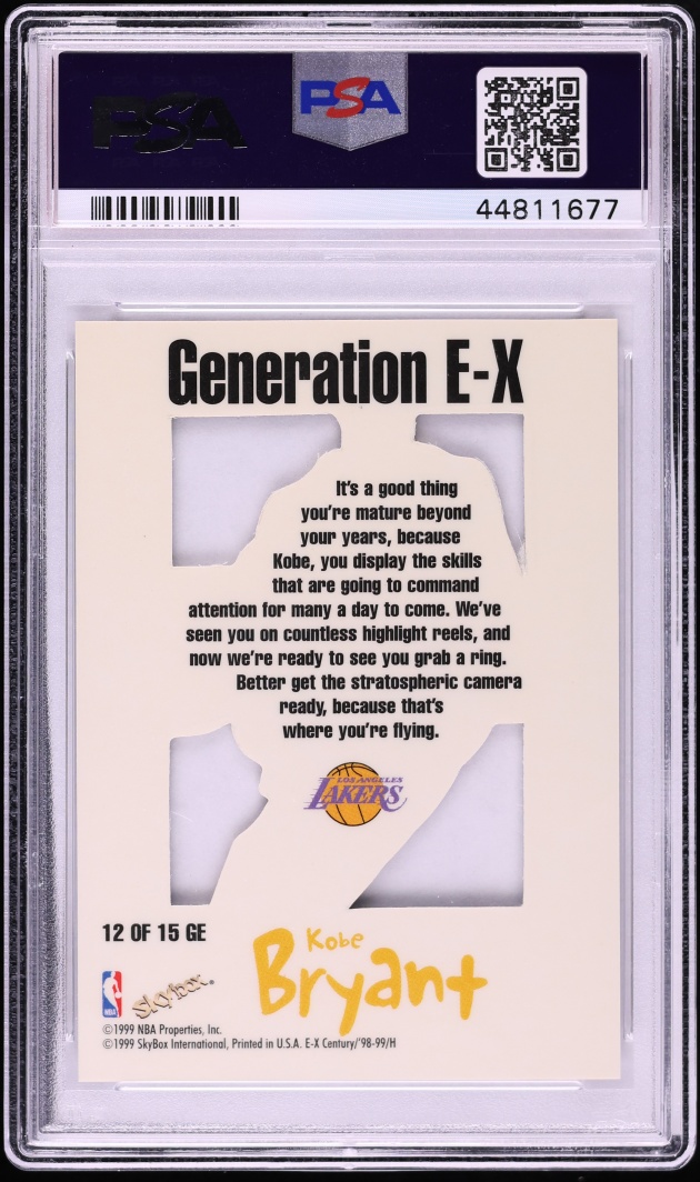 1998 Skybox E-X Century Generation Die-Cut Kobe Bryant #12 PSA 8 NM-MT