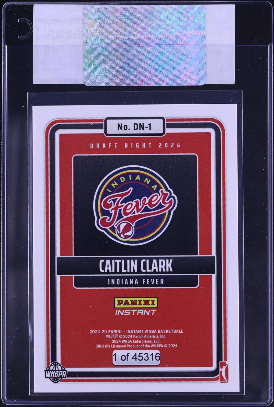 2024 Panini Instant WNBA Draft Night Caitlin Clark ROOKIE #DN-1 CGC AUTH