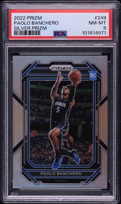2022 Panini Prizm Silver Paolo Banchero ROOKIE #249 PSA 8 NM-MT