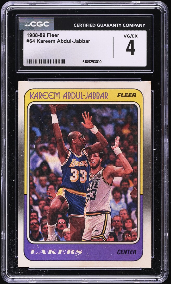 1988 Fleer Basketball Kareem Abdul-Jabbar #64 CGC 4 VGEX