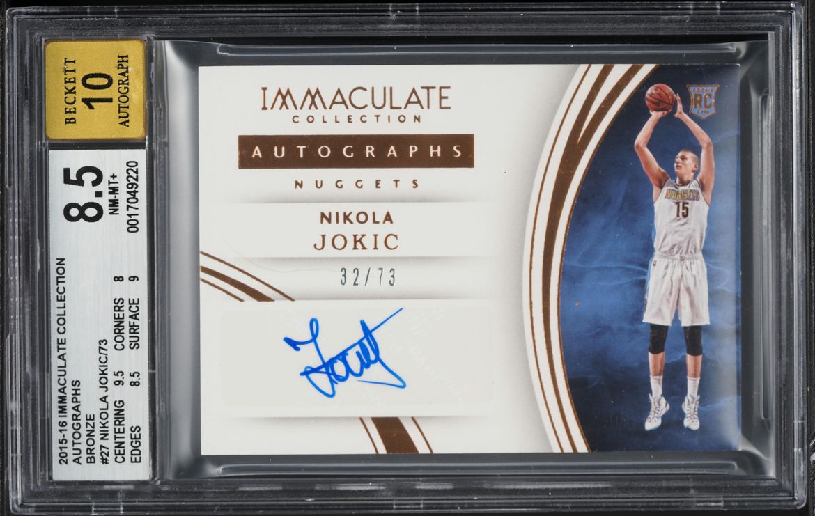 2015 Immaculate Collection Bronze Nikola Jokic ROOKIE AUTO /73 #27 BGS 8.5 NM-MT+ - Photo 1