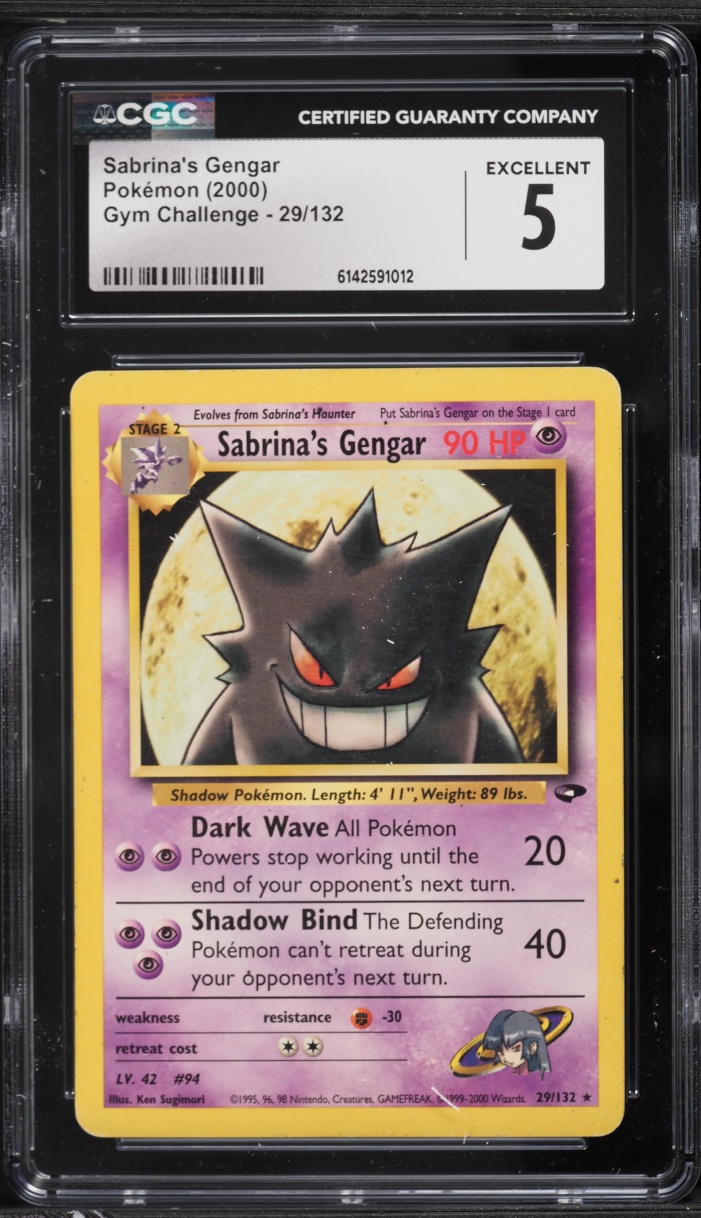 2000 Pokemon Gym Challenge Sabrina's Gengar #29 CGC 5 EX