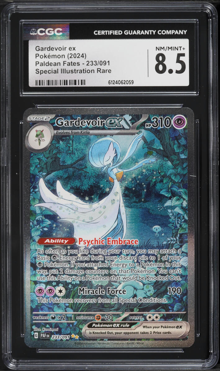 2024 Pokemon Scarlet & Violet Paldean Fates SIR Gardevoir ex #233 CGC 8.5 NM-MT+