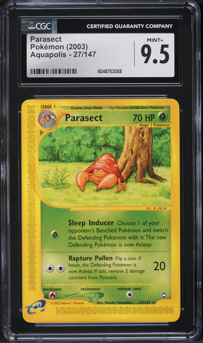 2003 Pokemon Aquapolis Parasect #27 CGC 9.5 MINT+
