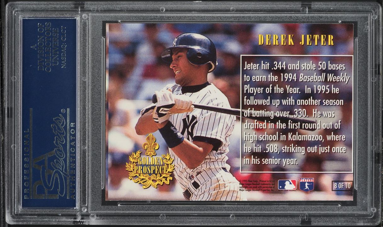 1996 Ultra Golden Prospect Series 1 Gold Medallion Derek Jeter ROOKIE #8 PSA 10