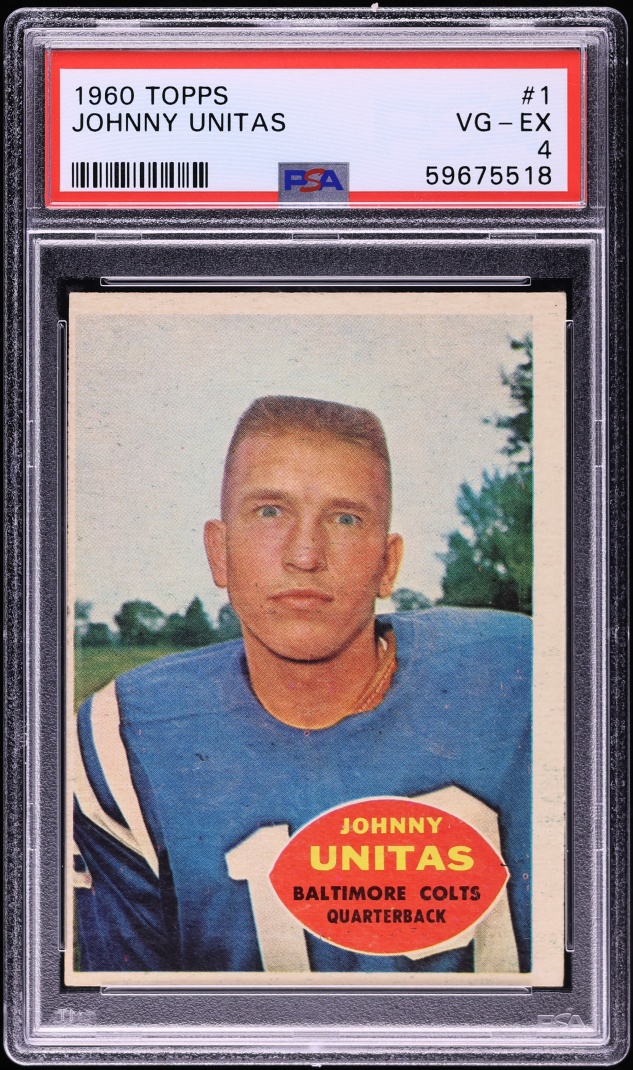1960 Topps Football Johnny Unitas #1 PSA 4 VGEX