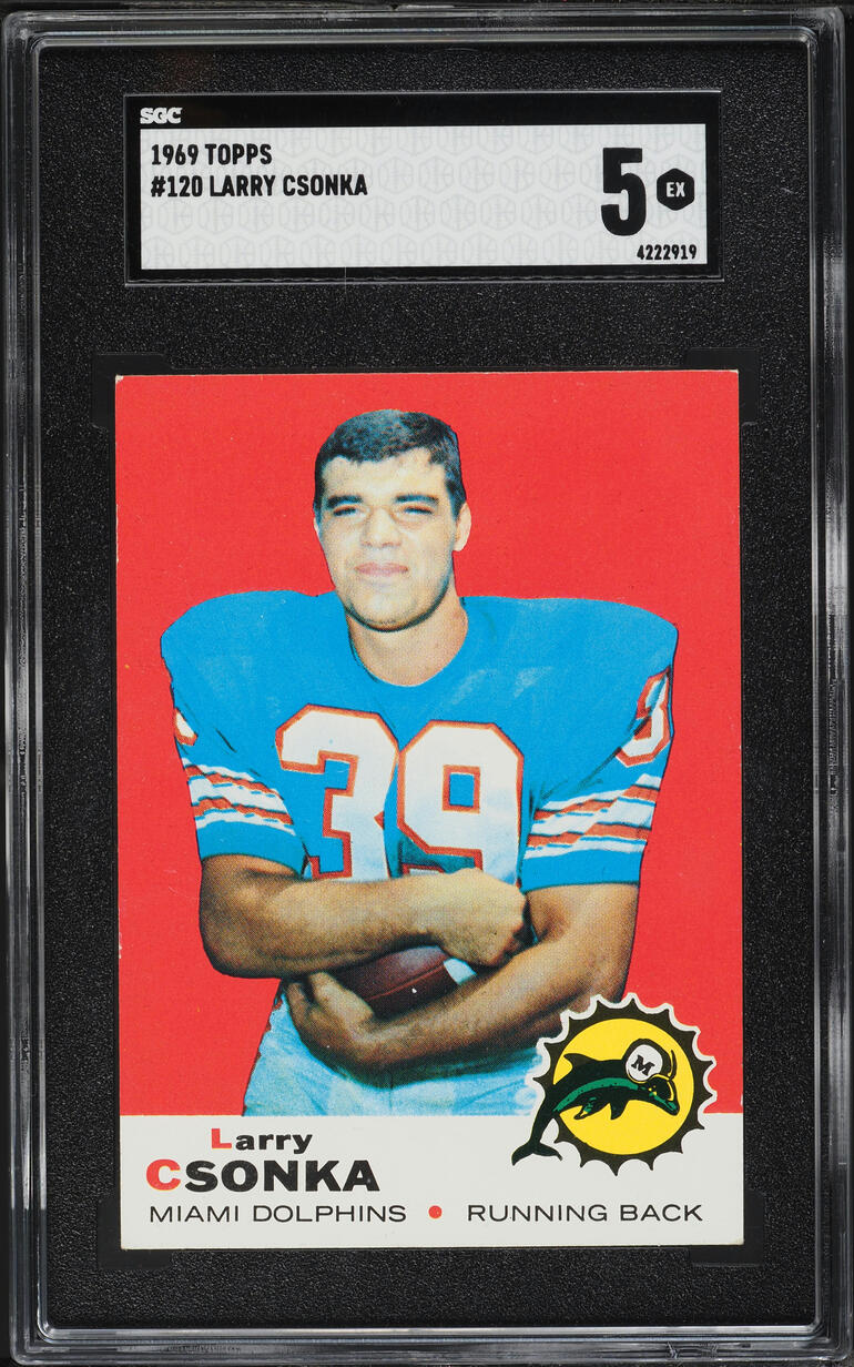 1969 Topps Football Larry Csonka ROOKIE #120 SGC 5 EX