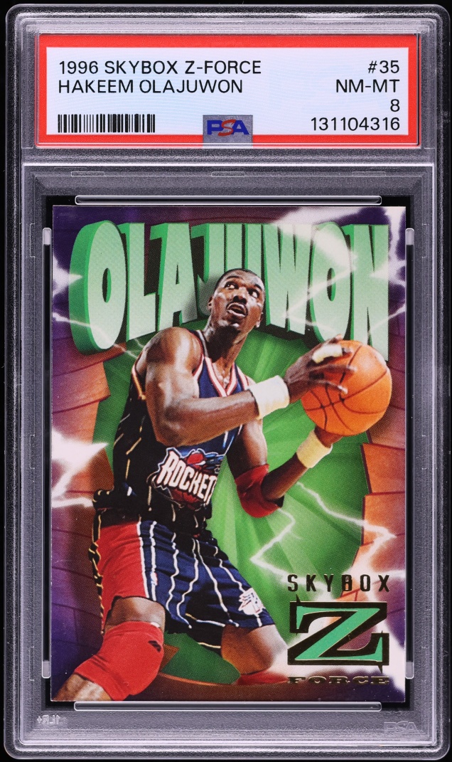 1996 Skybox Z-Force Hakeem Olajuwon #35 PSA 8 NM-MT
