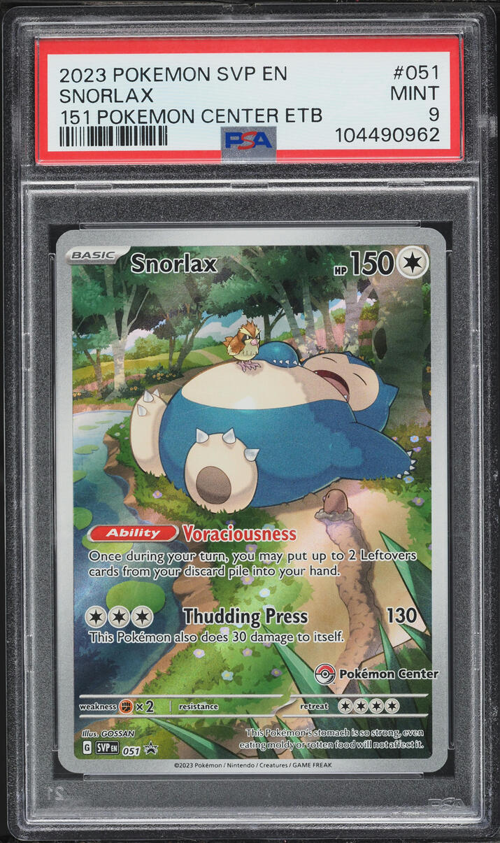 2023 Pokemon Scarlet & Violet Promo 151 Center ETB Full Art Snorlax #51 PSA 9 MINT