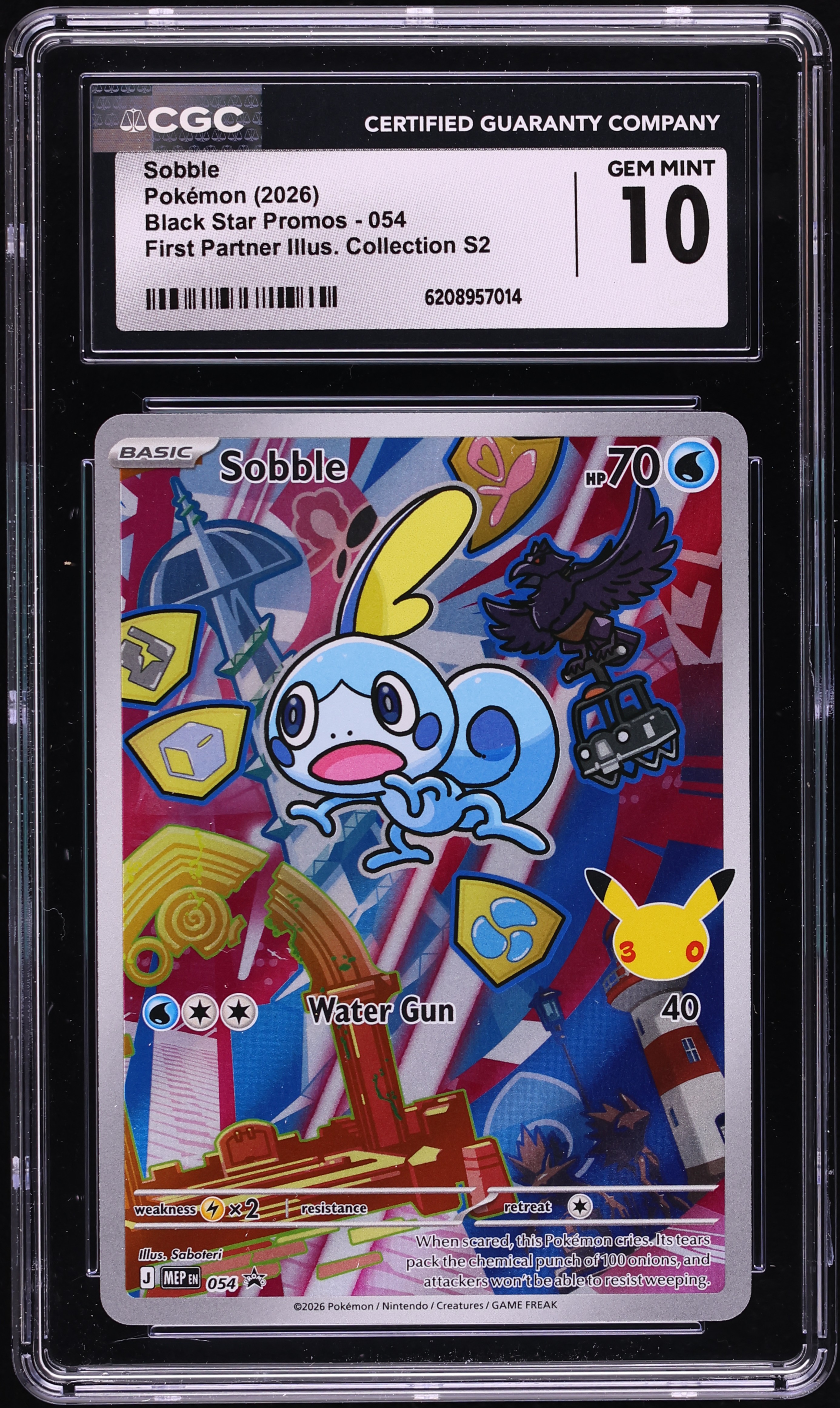 2026 Pokemon Mega Promo First Partner Illustration S2 Full Art Sobble #54 CGC 10 GEM MINT