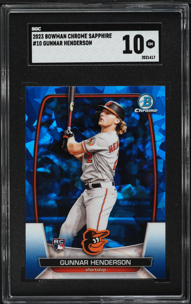 2023 Bowman Chrome Sapphire Gunnar Henderson ROOKIE #10 SGC 10 GEM MINT