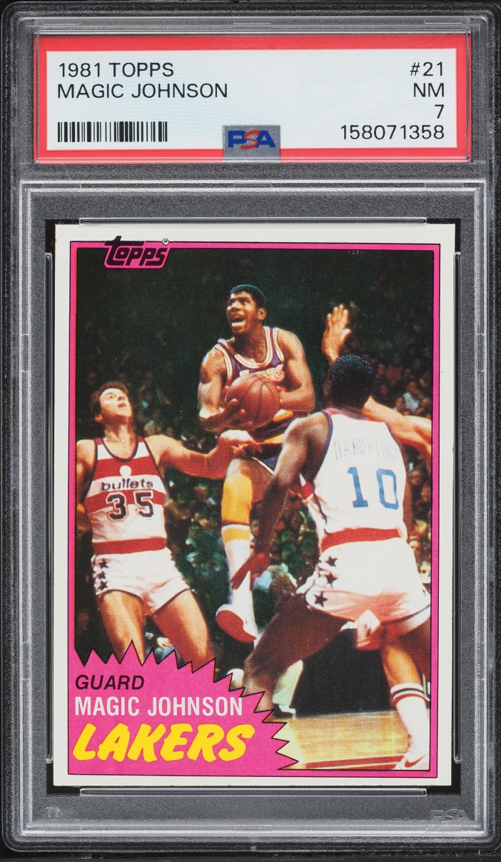1981 Topps Basketball Magic Johnson #21 PSA 7 NRMT