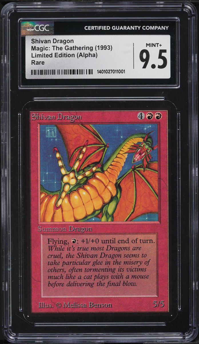 1993 Magic The Gathering MTG Alpha Shivan Dragon CGC 9.5 MINT+