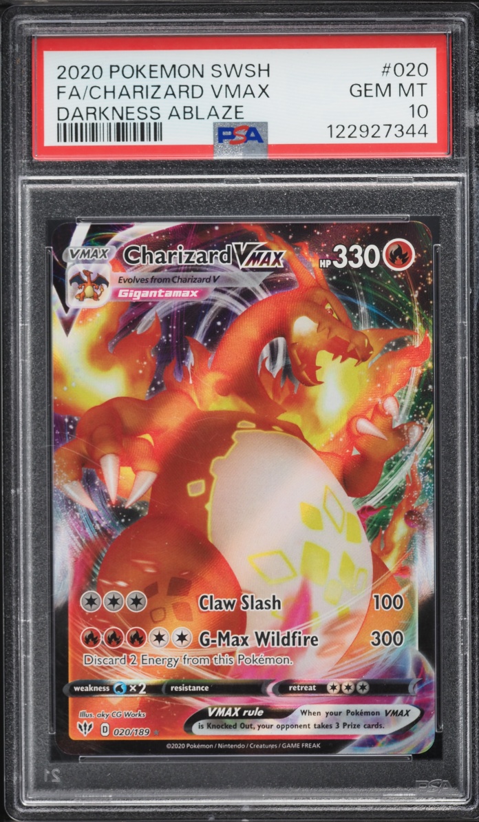2020 Pokemon Sword & Shield Darkness Ablaze Full Art Charizard VMAX #20 PSA 10 GEM MINT
