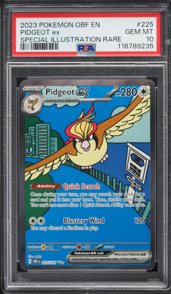 2023 Pokemon Scarlet & Violet Obsidian Flames SIR Pidgeot Ex #225 PSA 10 GEM MINT