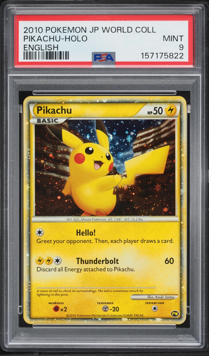 2010 Pokemon World Collection Holo Pikachu PSA 9 MINT