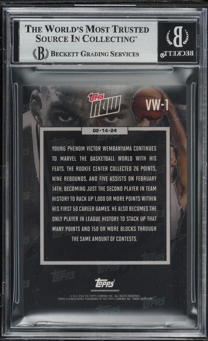 2023 Topps Now Victor Wembanyama ROOKIE #VW-1 BGS 9 MINT