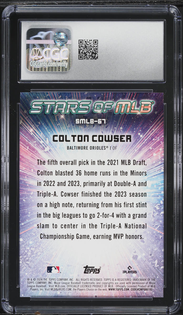 2024 Topps Update Stars Of MLB Colton Cowser ROOKIE #SMLB-67 CGC 10 GEM MINT