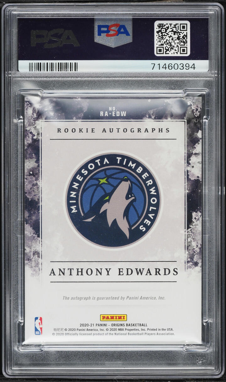 2020 Panini Origins Anthony Edwards ROOKIE AUTO #RA-EDW PSA 10 GEM MINT