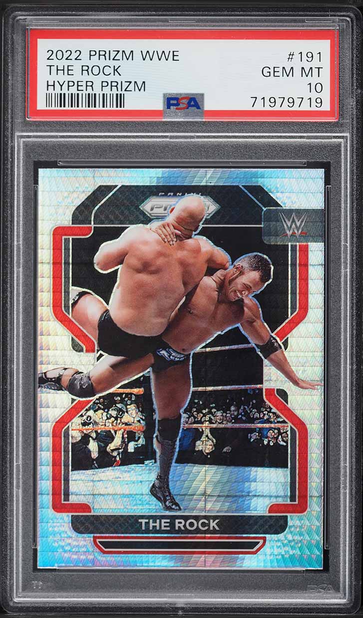 2022 Panini Prizm WWE Hyper The Rock #191 PSA 10 GEM MINT