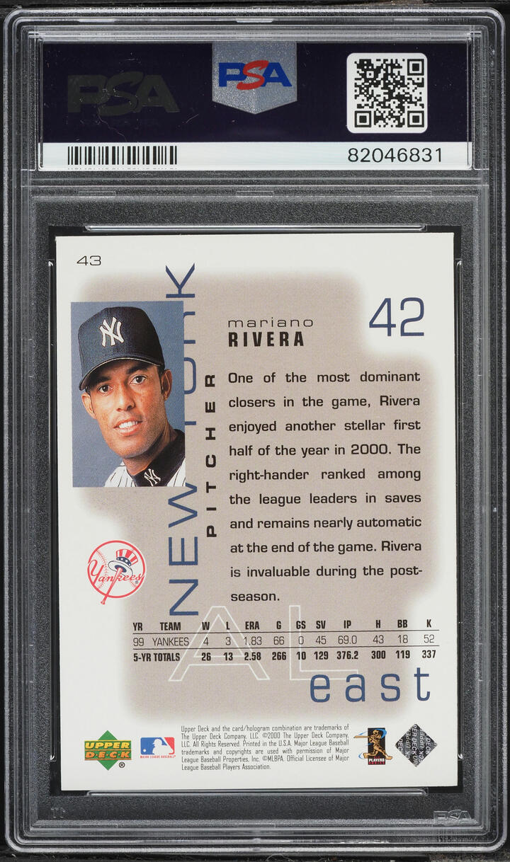 2000 Upper Deck Pros & Prospects Mariano Rivera #43 PSA 10 GEM MINT