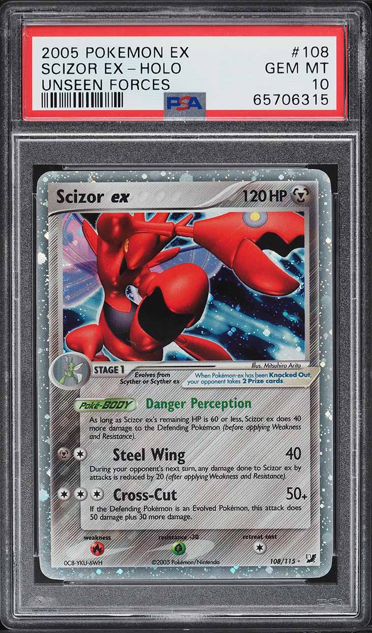 2005 Pokemon EX Unseen Forces Holo Scizor ex #108 PSA 10 GEM MINT