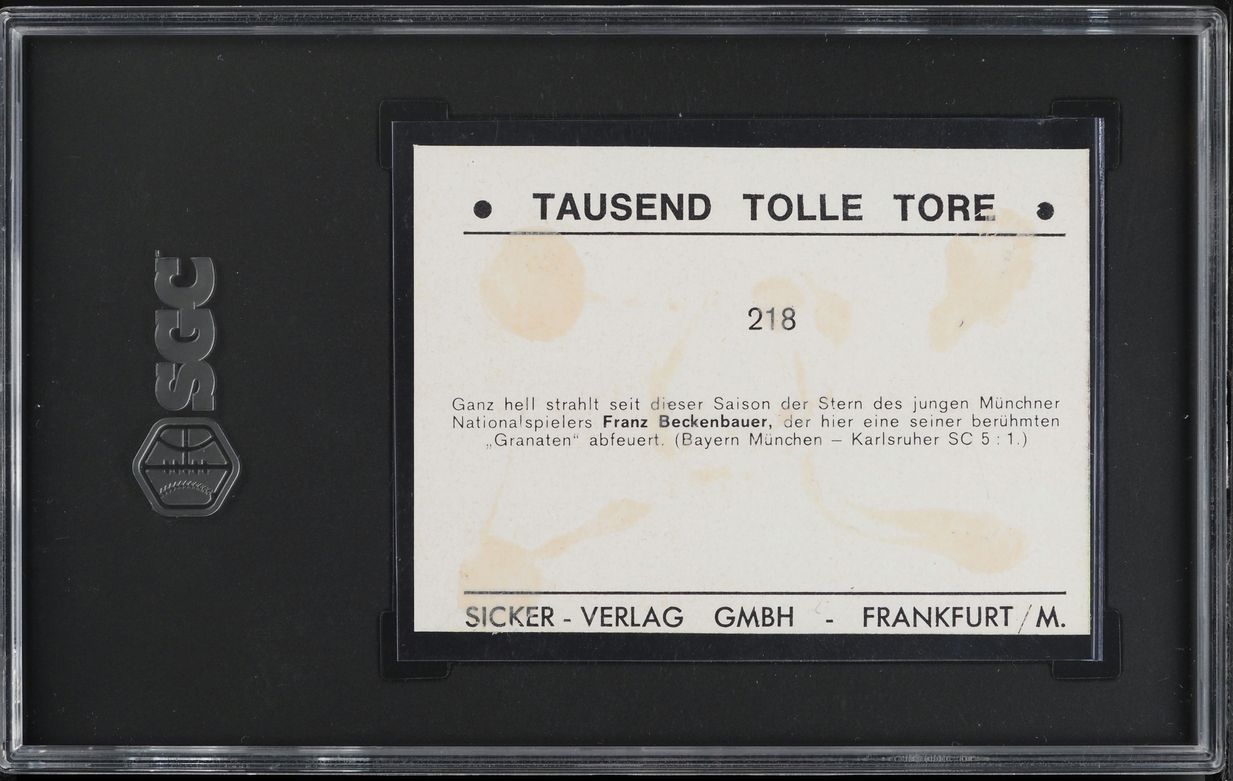 1965 Sicker-Verlag Tausend Tolle Tore Franz Beckenbauer ROOKIE #218 SGC 1 PR