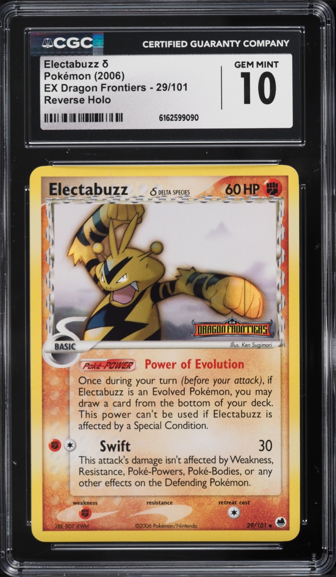 2006 Pokemon EX Dragon Frontiers Reverse Holo Electabuzz #29 CGC 10 GEM MINT