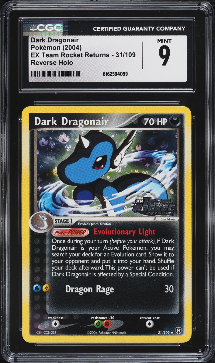 2004 Pokemon EX Team Rocket Returns Reverse Holo Dark Dragonair #31 CGC 9 MINT