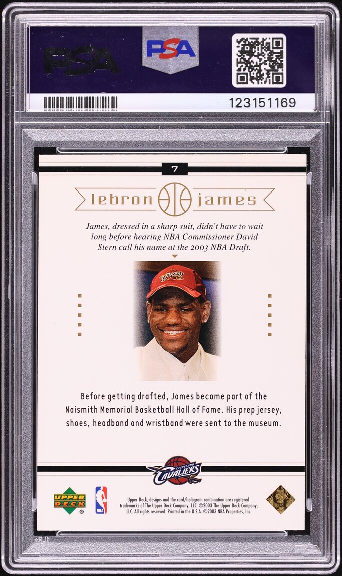 2003 Upper Deck Box Set LeBron James ROOKIE #7 PSA 8 NM-MT