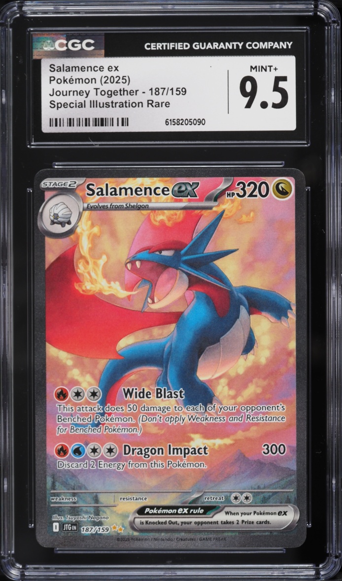 2025 Pokemon Scarlet & Violet Journey Together SIR Salamence ex #187 CGC 9.5 MINT+