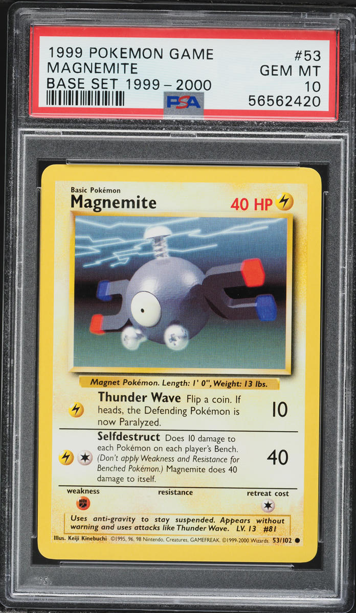 1999-2000 Pokemon Base Set Magnemite #53 PSA 10 GEM MINT