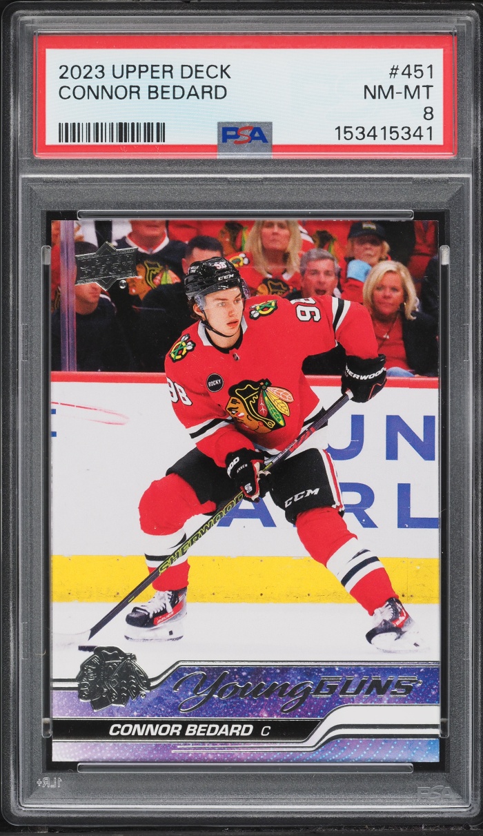 2023 Upper Deck Young Guns Connor Bedard ROOKIE #451 PSA 8 NM-MT