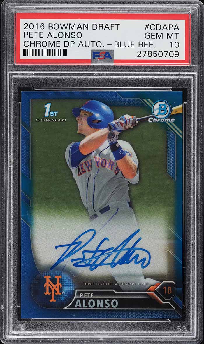 2016 Bowman Chrome Blue Refractor Pete Alonso ROOKIE AUTO /150 PSA 10 GEM MINT