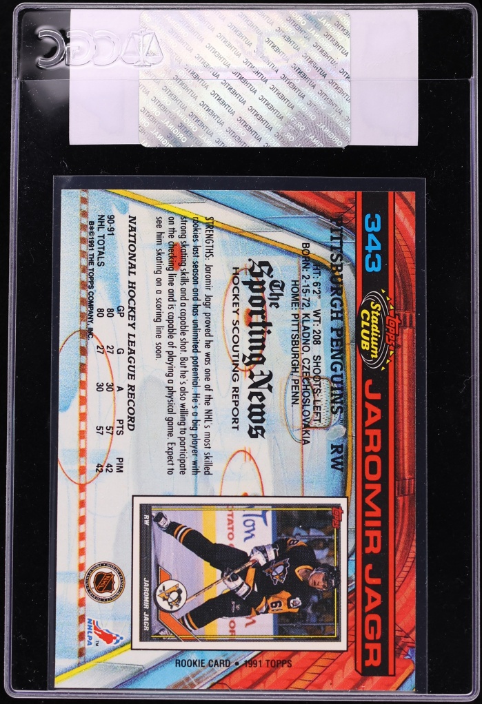 1991 Stadium Club Jaromir Jagr #343 CGC AUTH